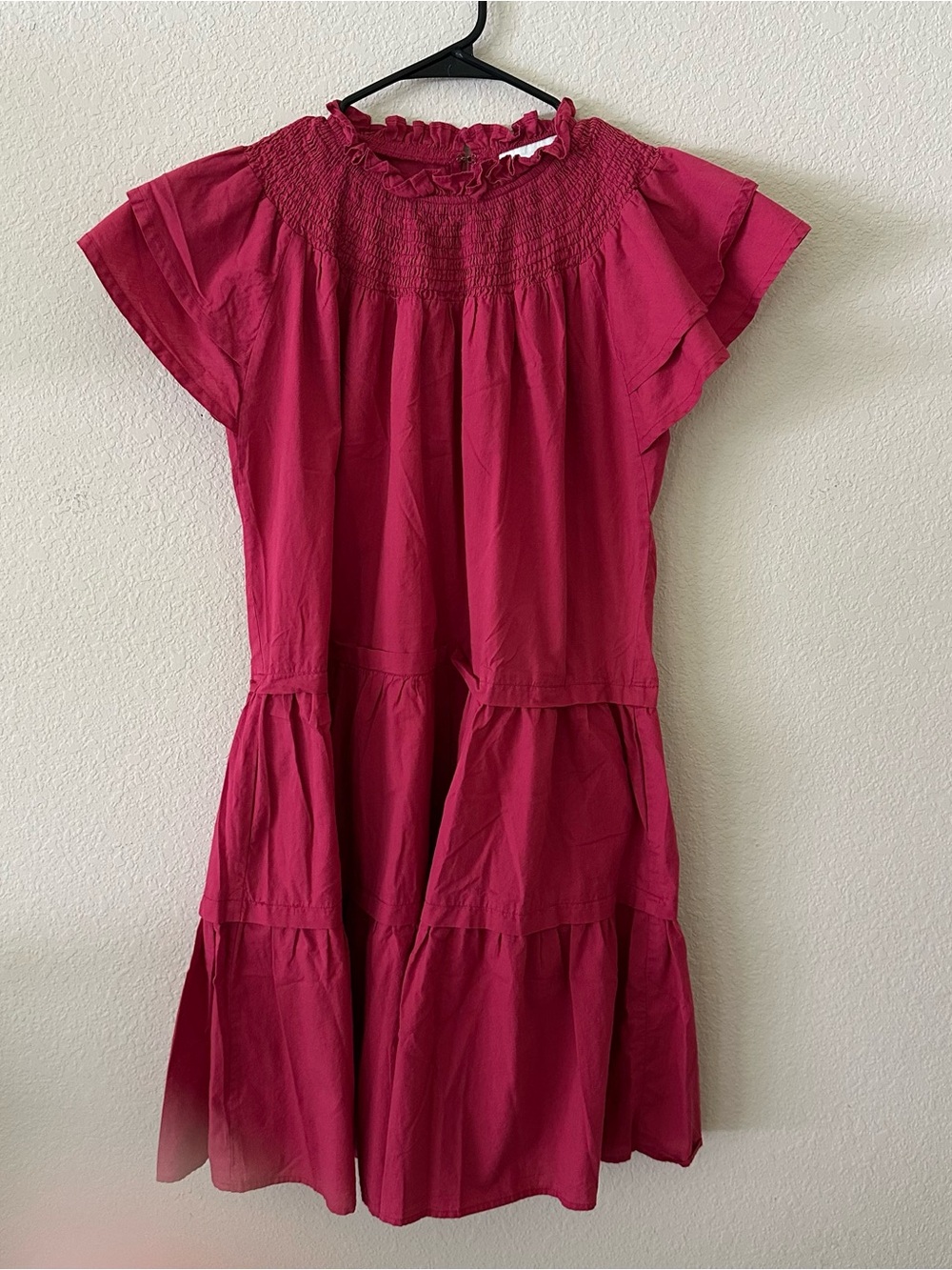 Pinch Women’s Ruffled Smocked Neck Dress - Hot Pink size Medium